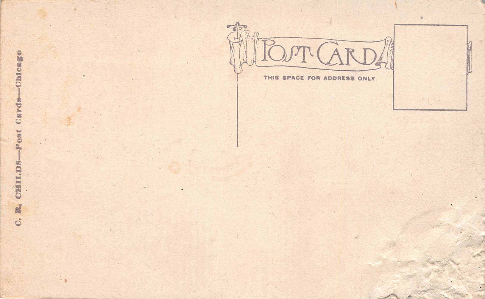 C.R. Childs Undivided Back Postcard Jack and Jill Sibley's Shows Early 1900s - Back