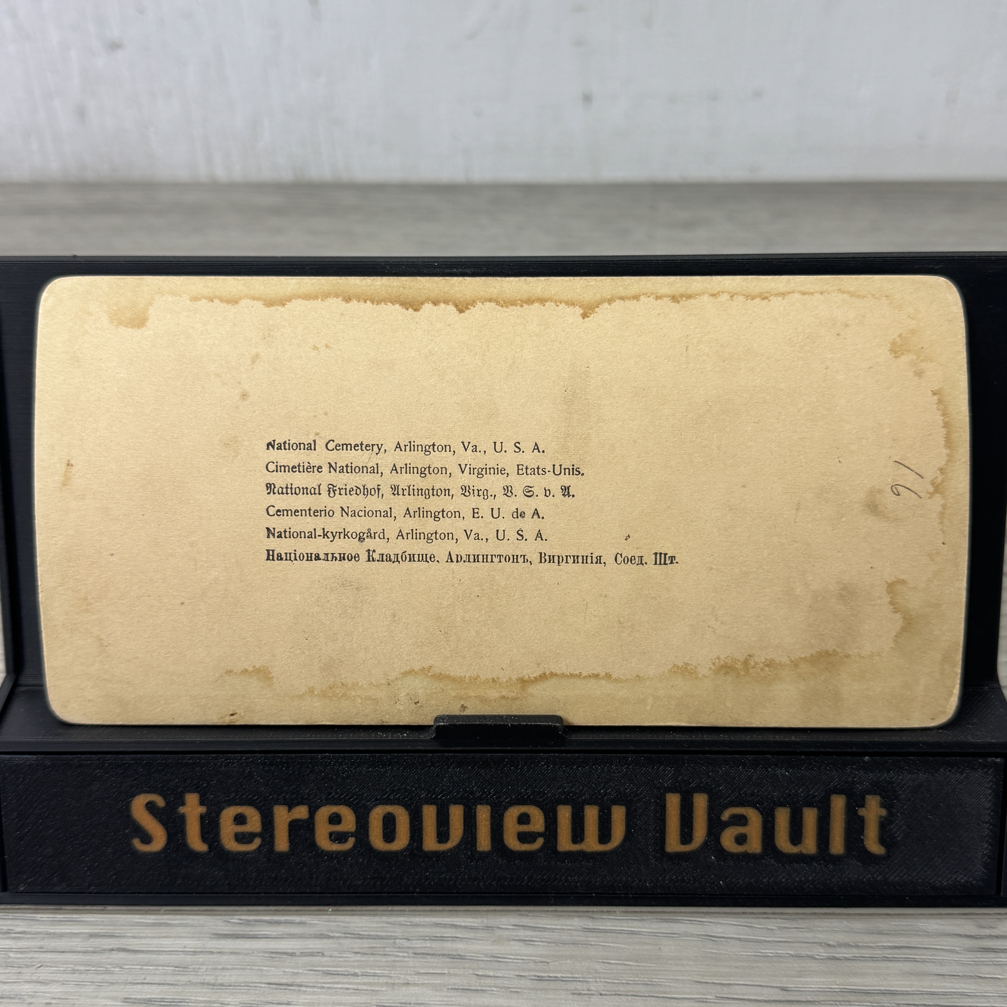 J.F. Jarvis Stereoview, National Cemetery, Arlington, Va, c. 1880-1900 - Back