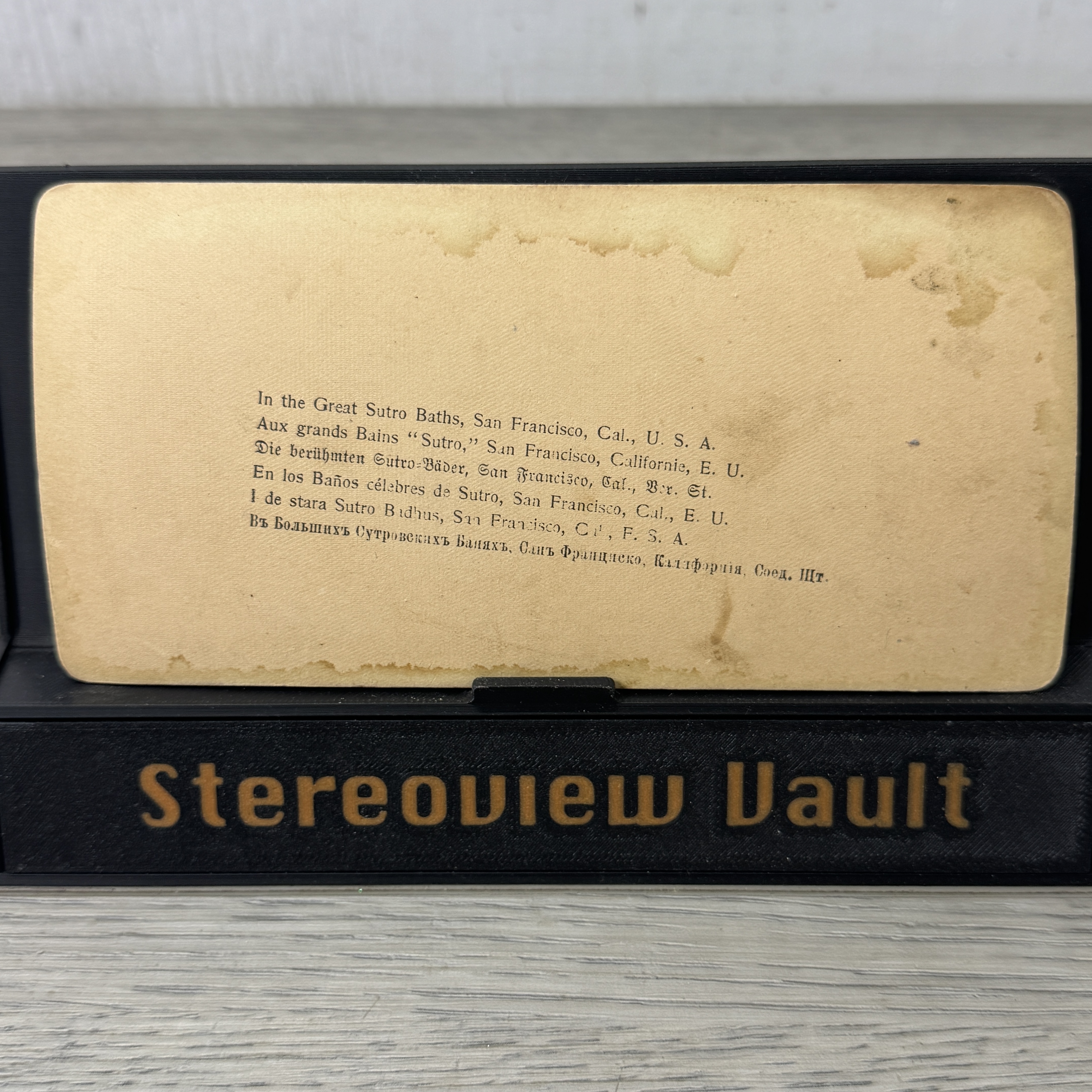 Underwood Stereoview, Sutro Baths, San Francisco, c. 1900 - Back