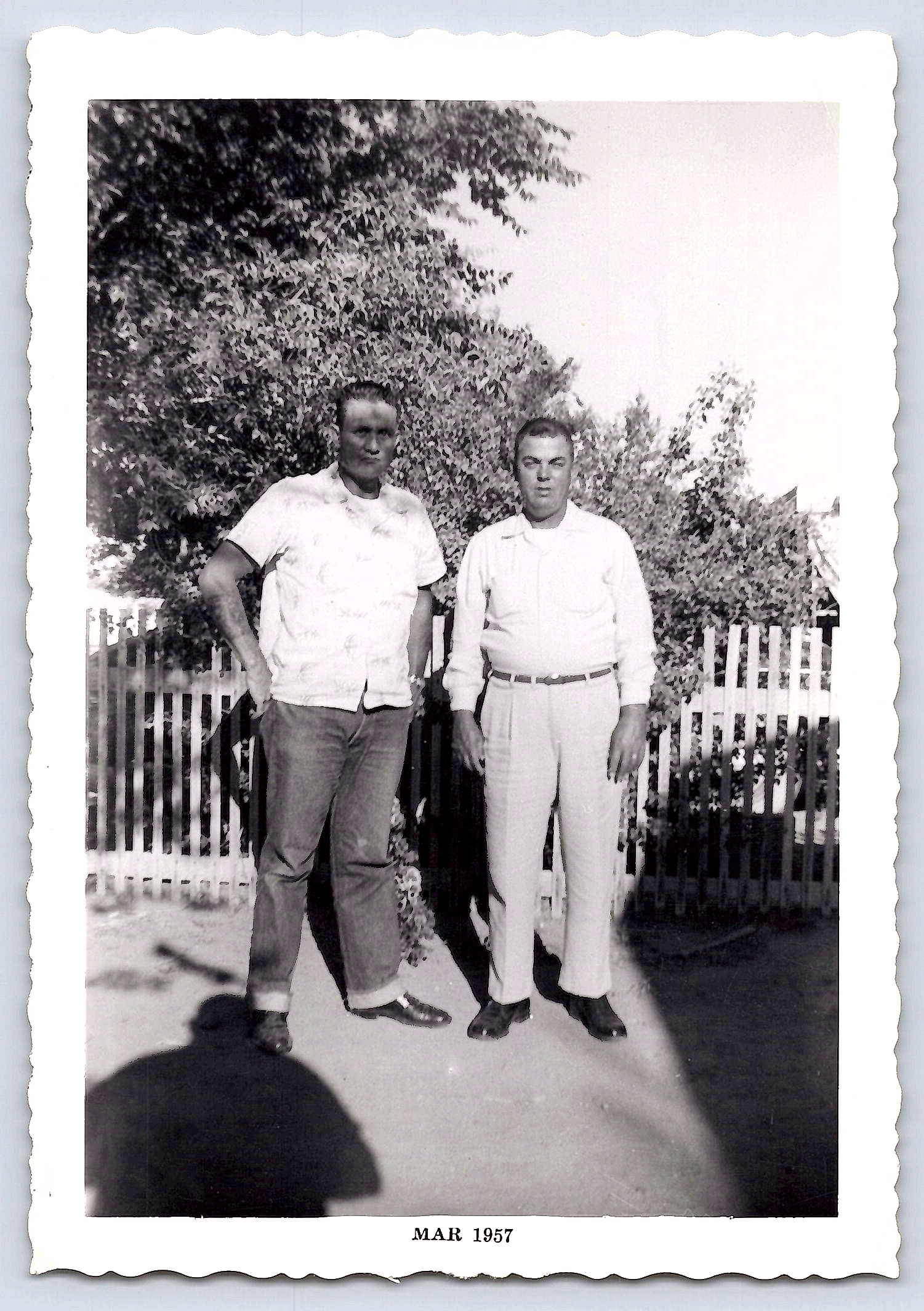 1957 Portrait of Two Men, Black and White, 3.5 × 5 inches - Front