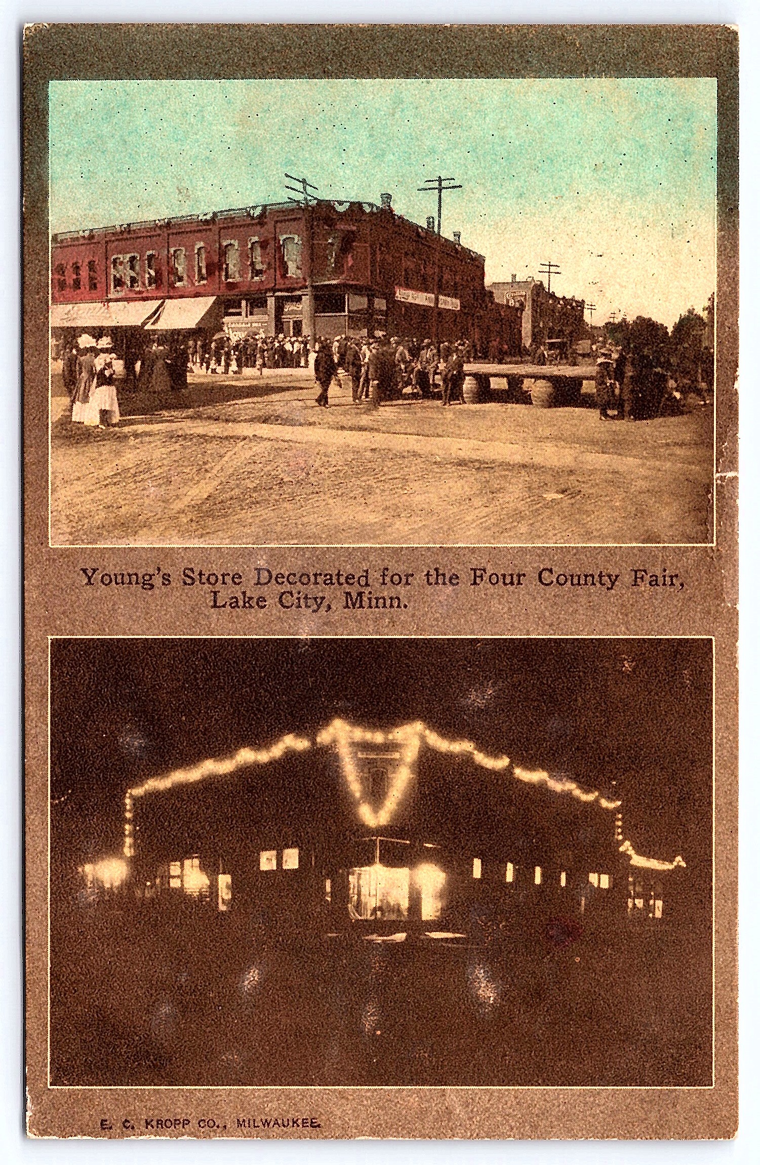 E.C. Kropp Co., Divided Back, Young's Store, Lake City, 1910s - Front