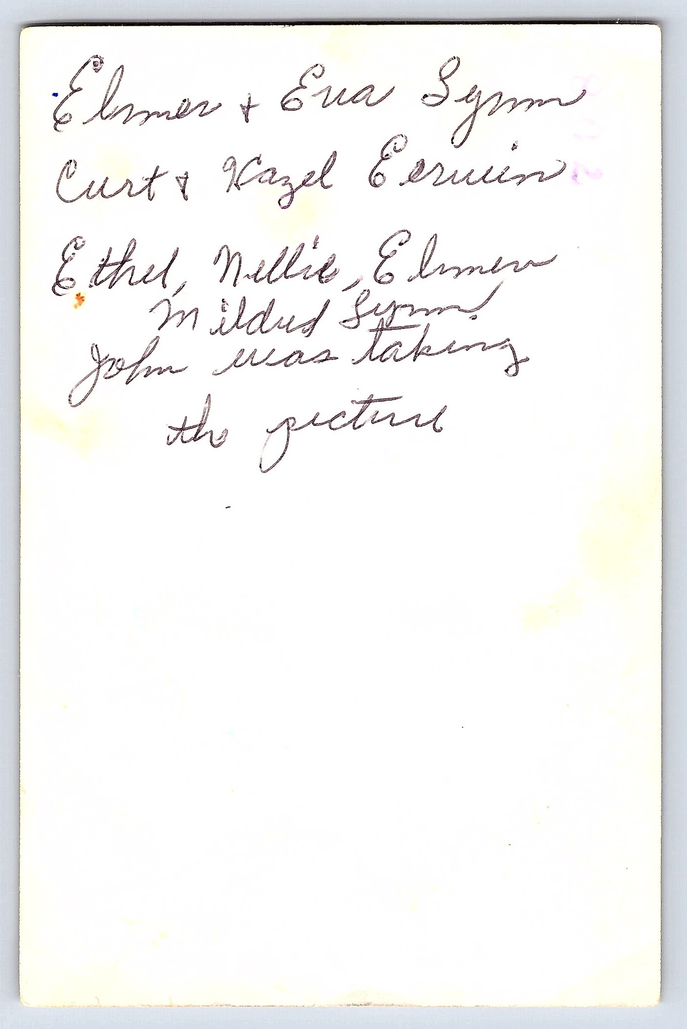 Family Gathering, Black and White Photograph, 5x3 inches, 1940s - Back