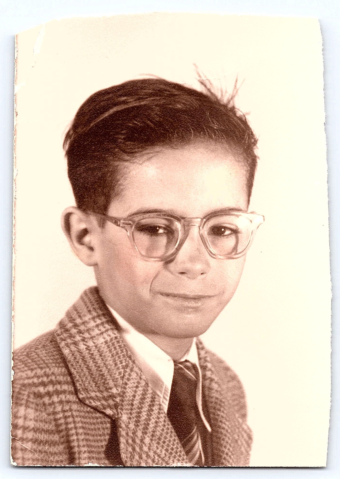Portrait of a Boy in Glasses, Gelatin Silver Print, 3.3 × 4.75 inches, 1950s - Front
