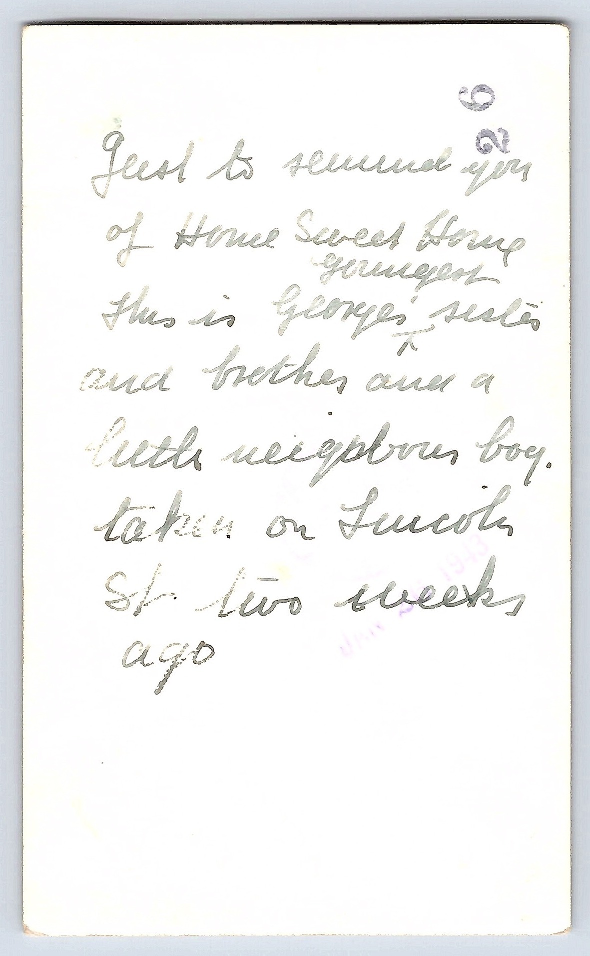 Children with Sleds in Snow, Gelatin Silver Print, 2.71" × 4.53", 1940s - Back