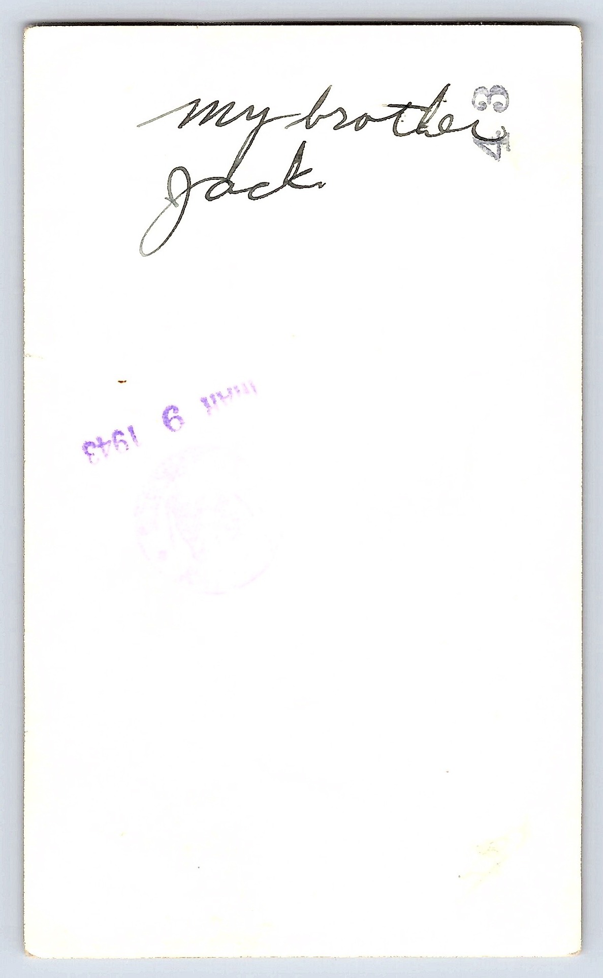 1940s Portrait of Man by House, Gelatin Silver Print, 2.7 × 4.56 inches - Back