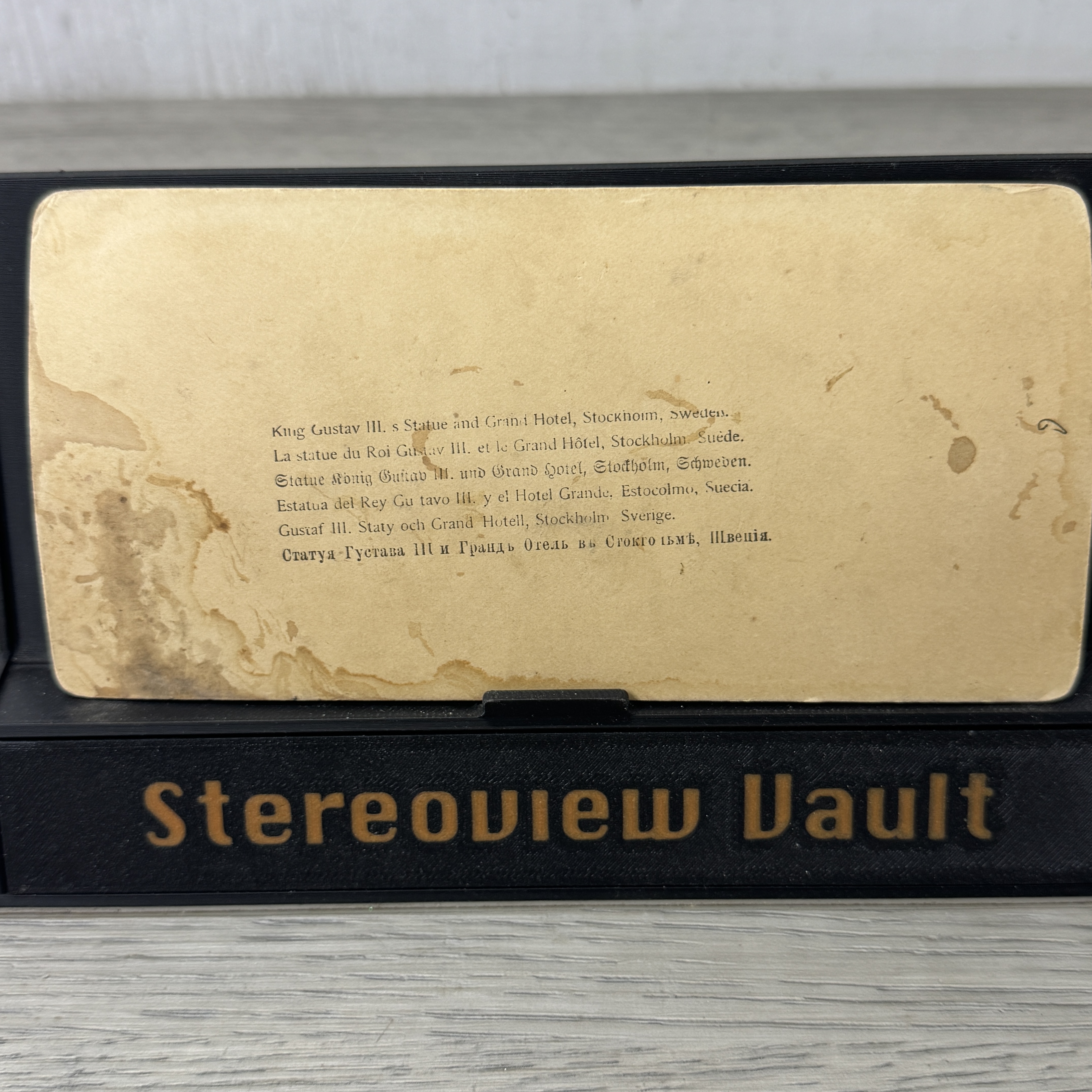 Underwood & Underwood, King Gustav III Statue, Stockholm, c. 1900 - Back