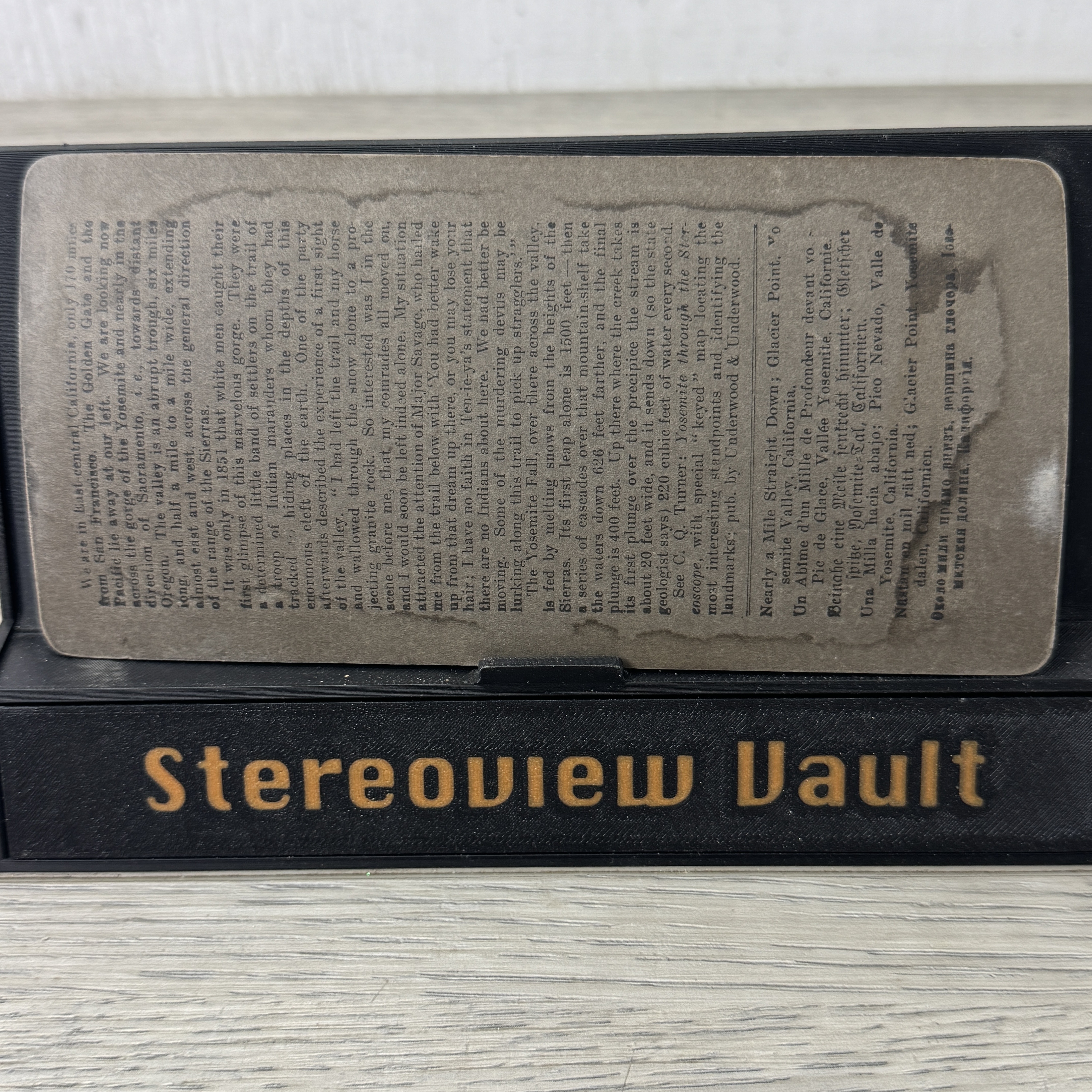 Underwood Stereoview, Glacier Point, Yosemite, c. 1902 - Back