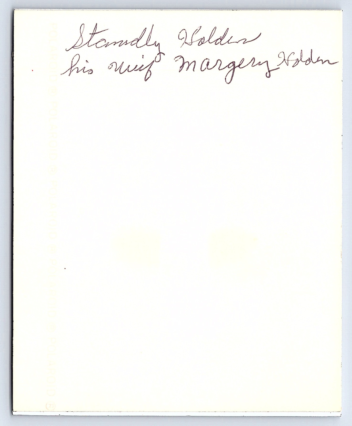 Couple on Sofa, Polaroid, 1970s - Back