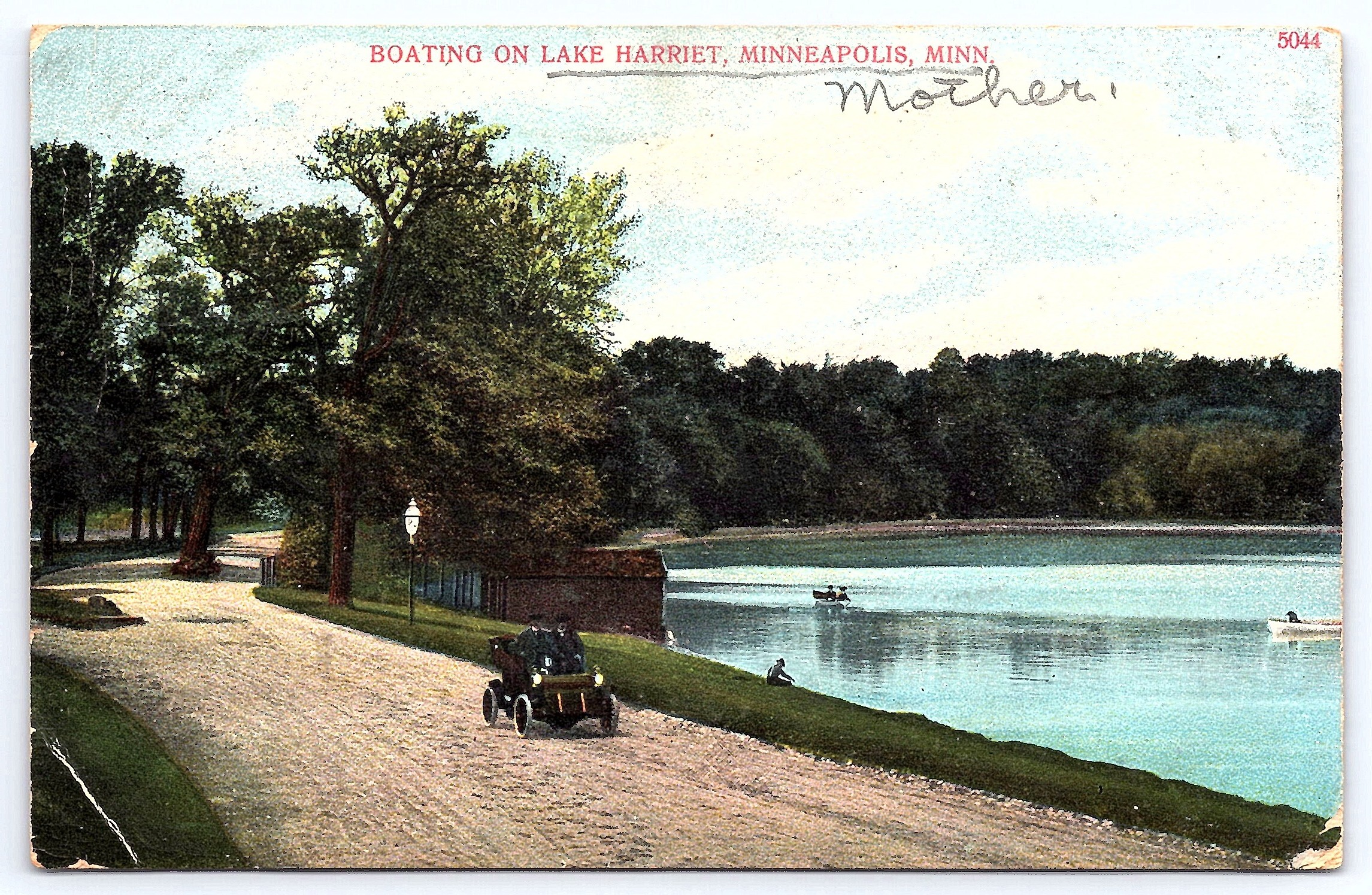 A.C. Bosselman & Co. Divided Back Postcard, Lake Harriet, Minneapolis, 1910 - Front