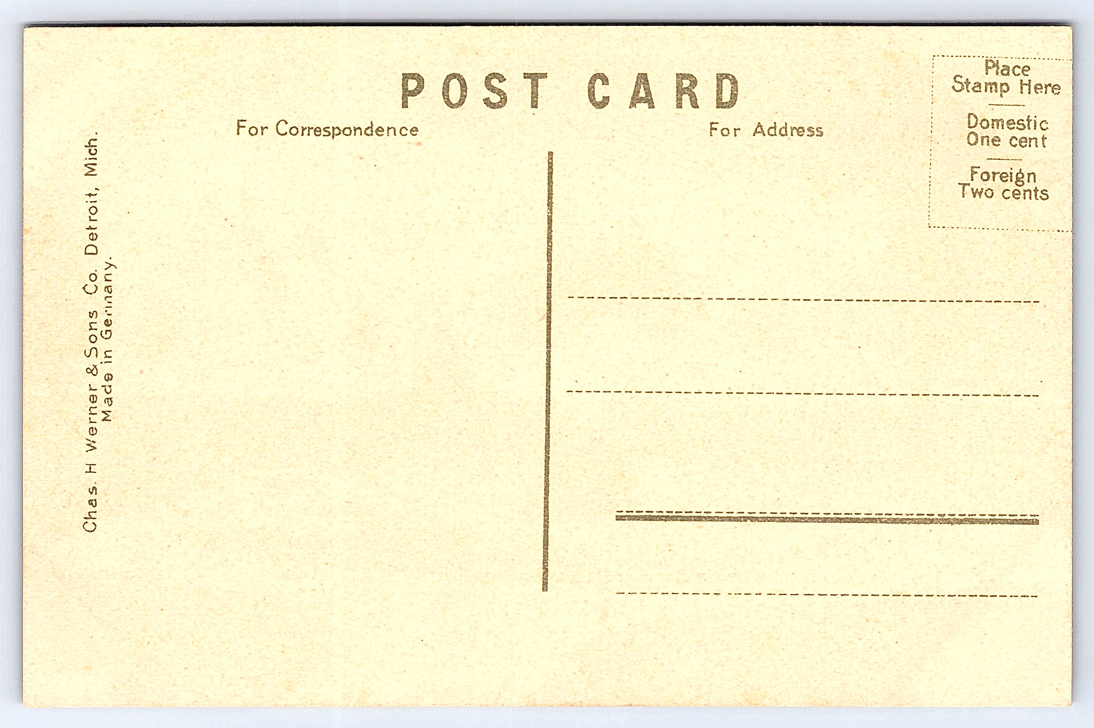 F. H. Phillips, Divided Back, Oaklyn Park Fountain, Lake City, Minn, c.1910 - Back