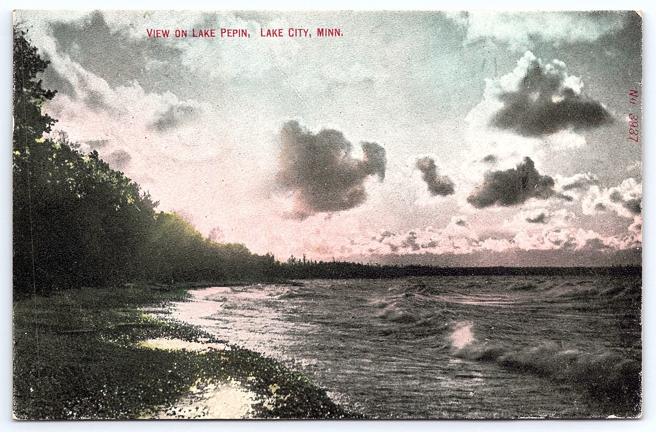 View on Lake Pepin, Lake City, Minn., Divided Back Postcard, 1910s - Front