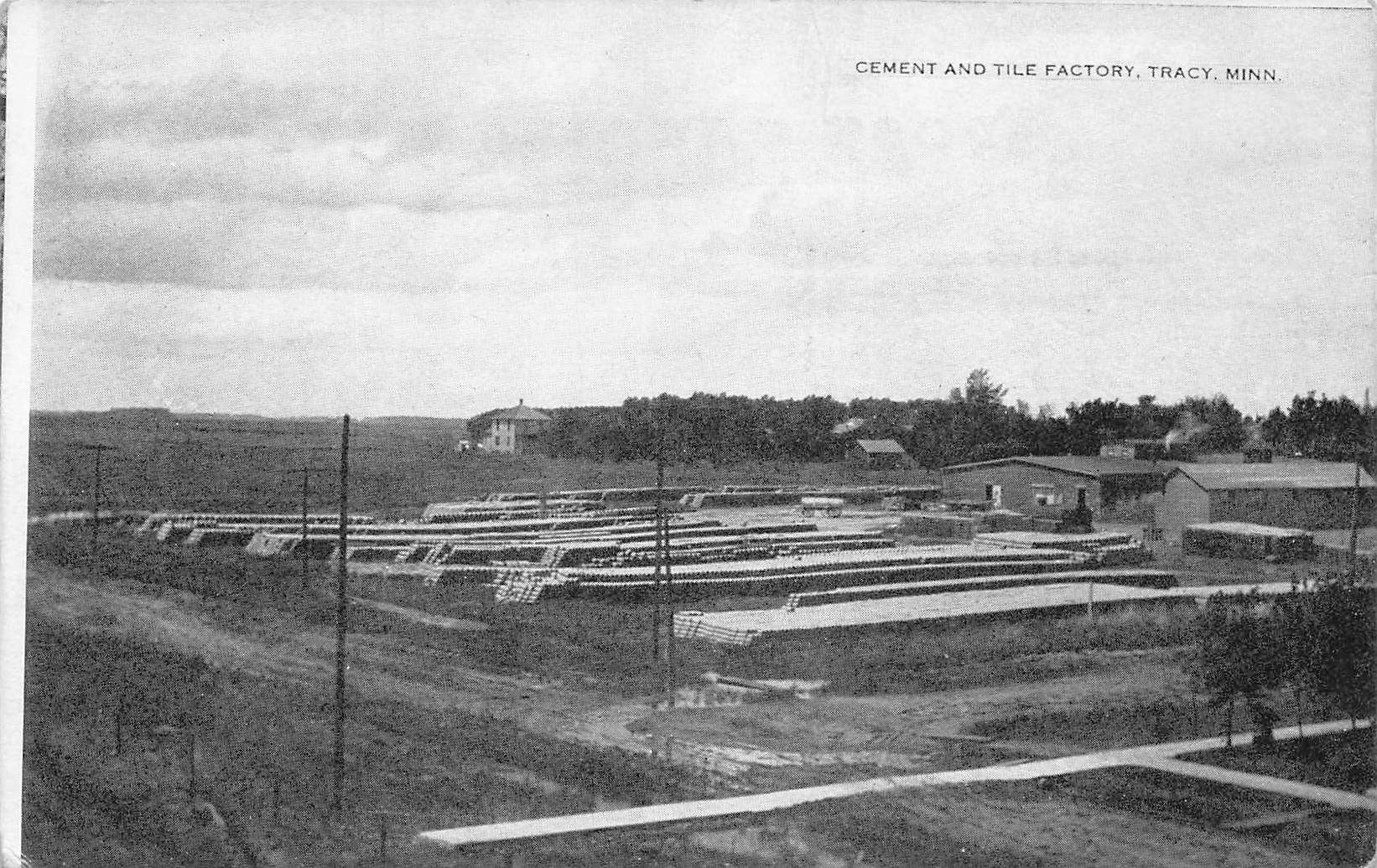 Cement and Tile Factory, Tracy, Minn., Divided Back Postcard, c.1910s - Front