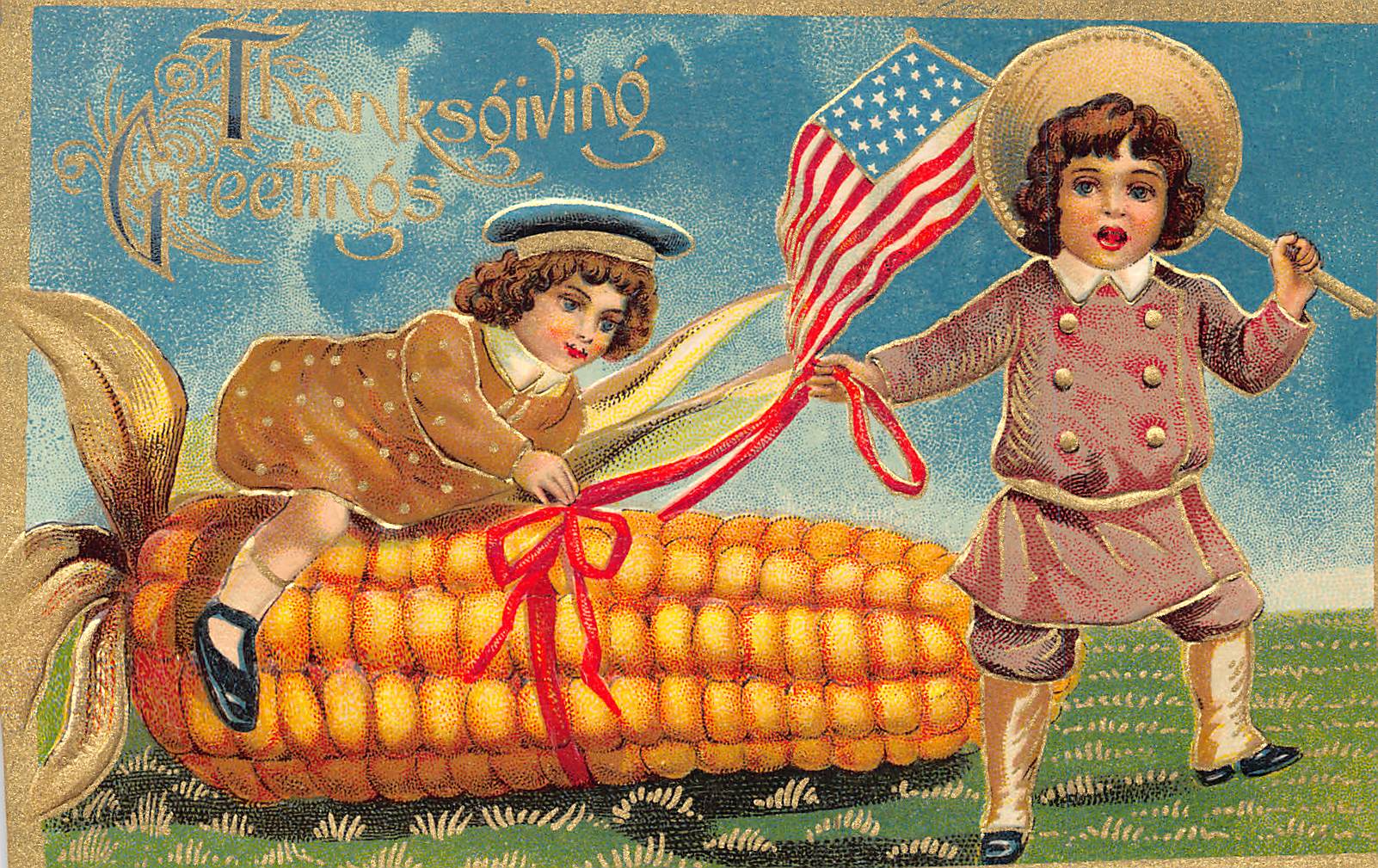 Thanksgiving Greetings Postcard, Divided Back, 1911, USA - Front