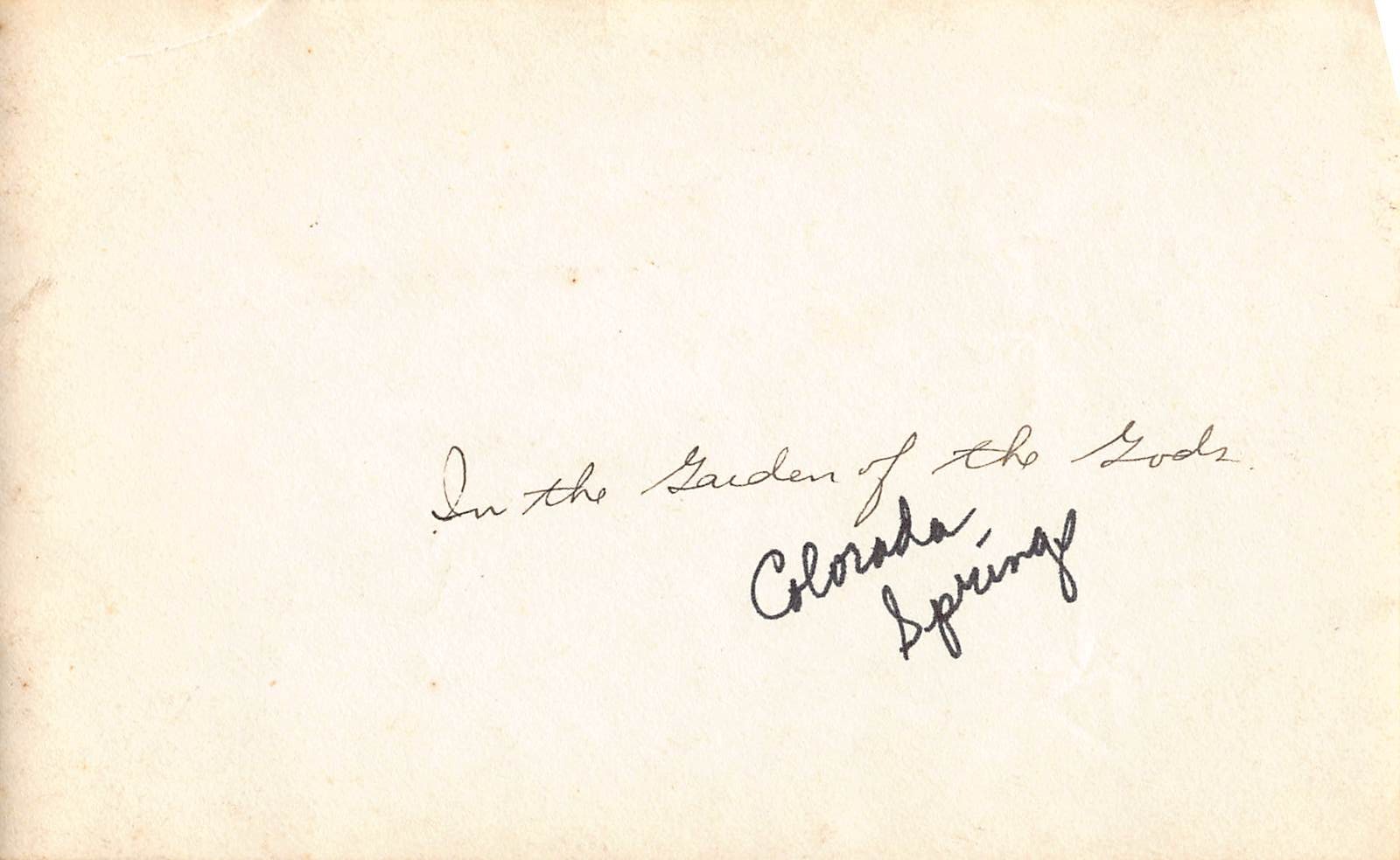 Rock Formation, Gelatin Silver Print, Garden of the Gods, 1920s - Back