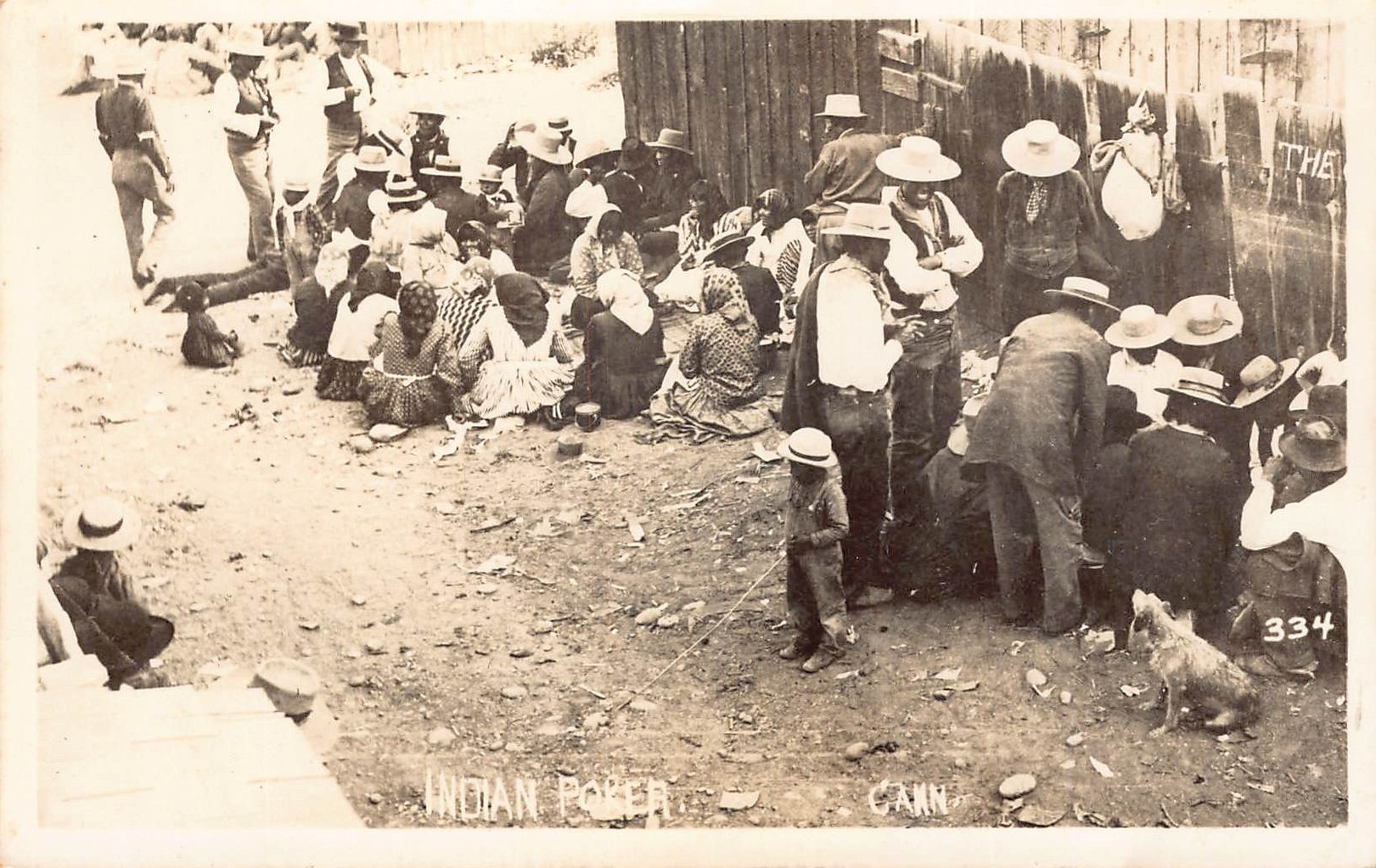 Cahn Indian Poker Scene, RPPC, Early 20th Century - Front