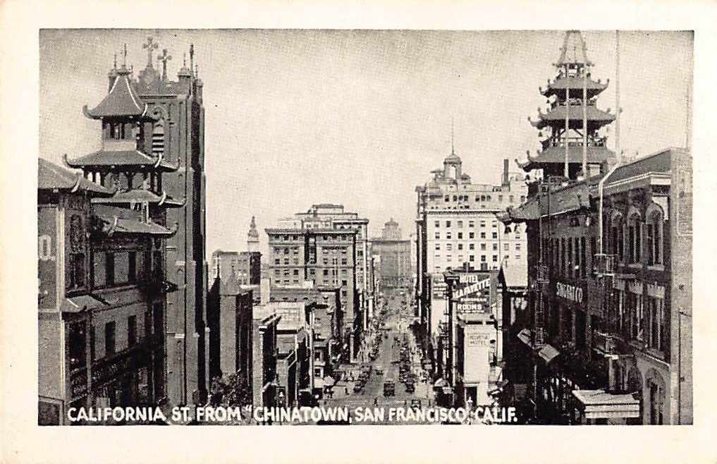 Chinatown, San Francisco, California Street, 1920s Photo Print Card - Front