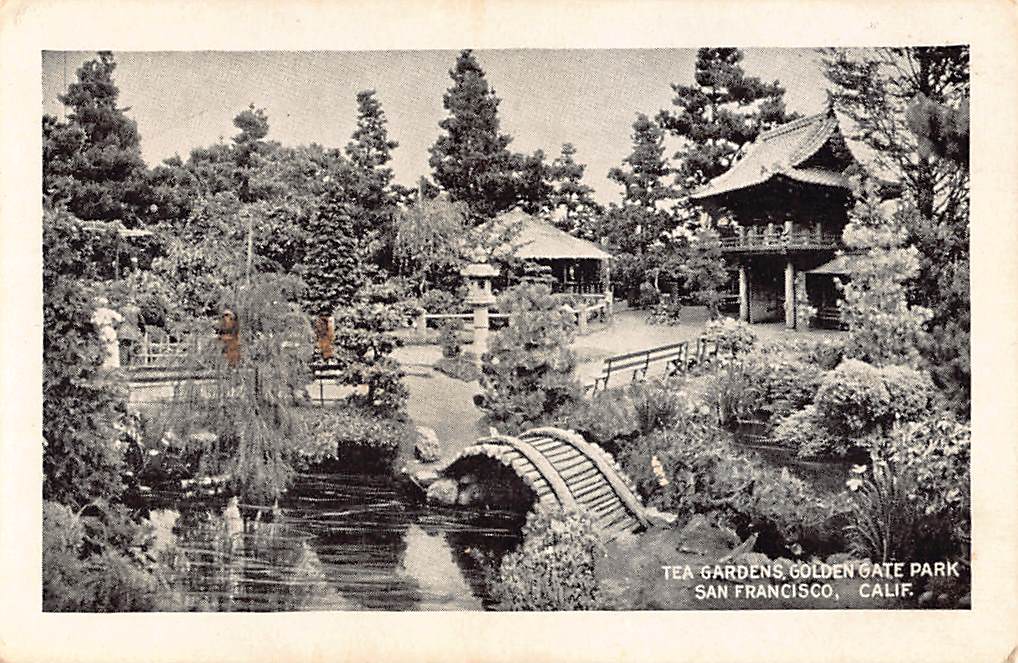 Tea Gardens, Golden Gate Park, San Francisco, 1920s Photo Print Card - Front