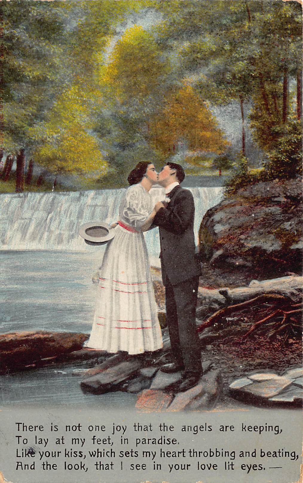 B.A. Owen Co., Divided Back Postcard, Romantic Scene, 1911 - Front