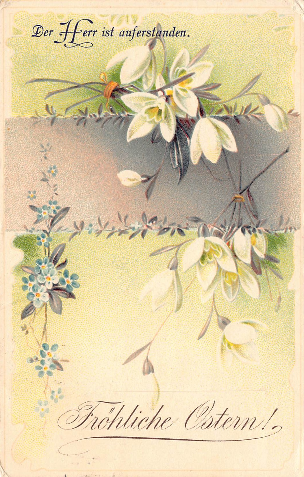 Easter Greetings Postcard, Divided Back, Flowers, 1911 Postmark - Front