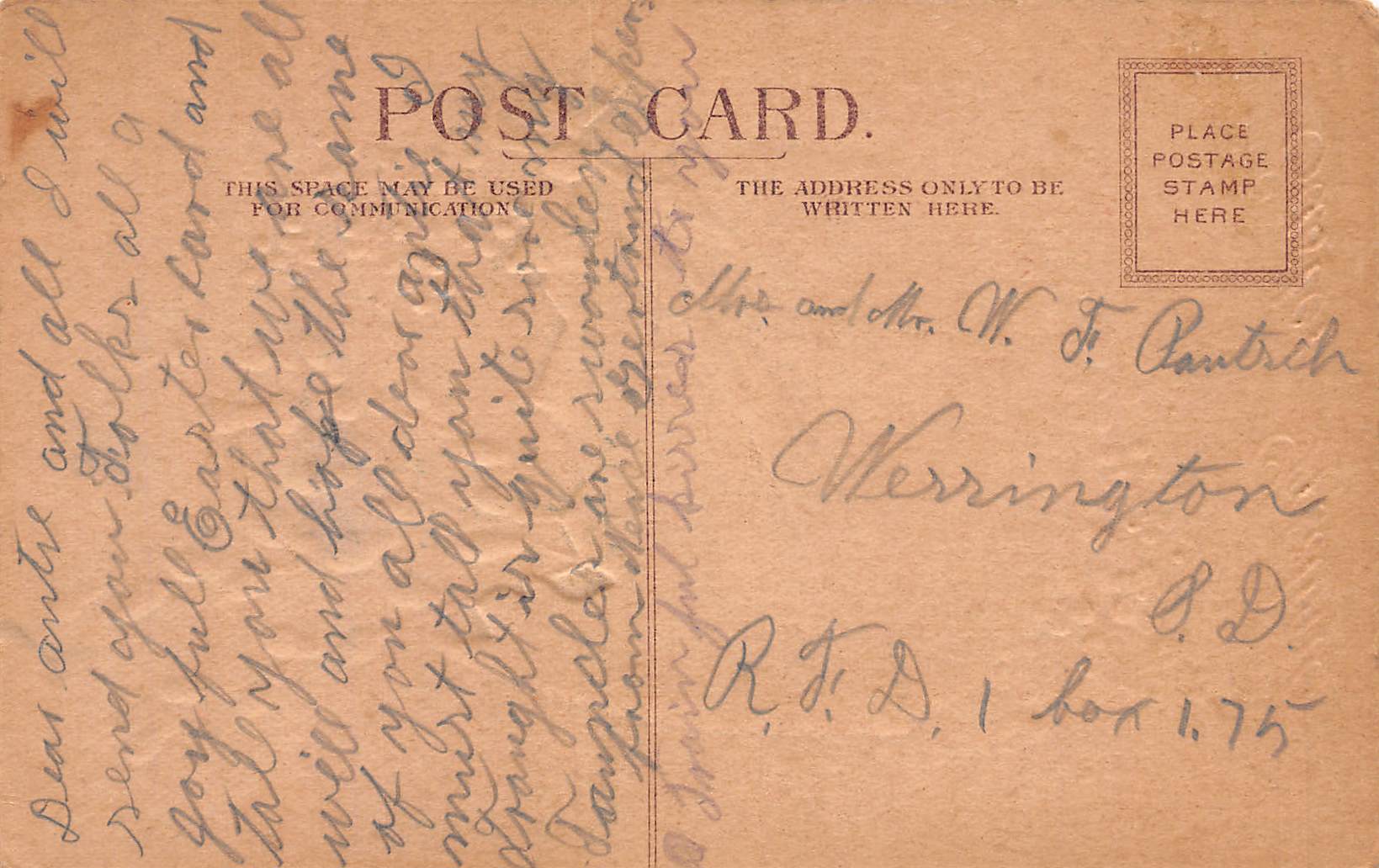 Easter Greetings, Undivided Back Postcard, Early 1900s - Back