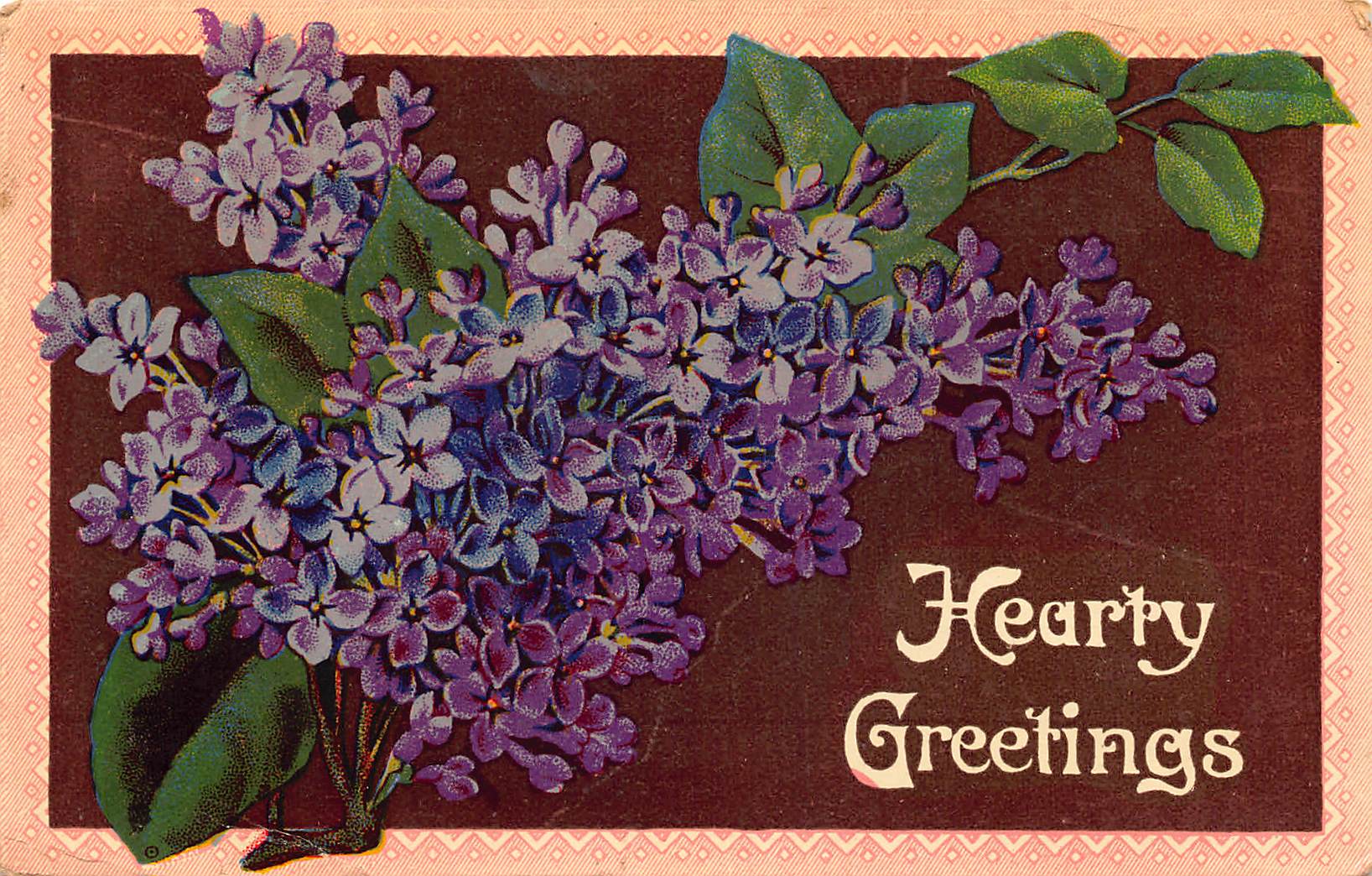 Printed in Germany, Divided Back, Hearty Greetings, 1910 Postmark - Front