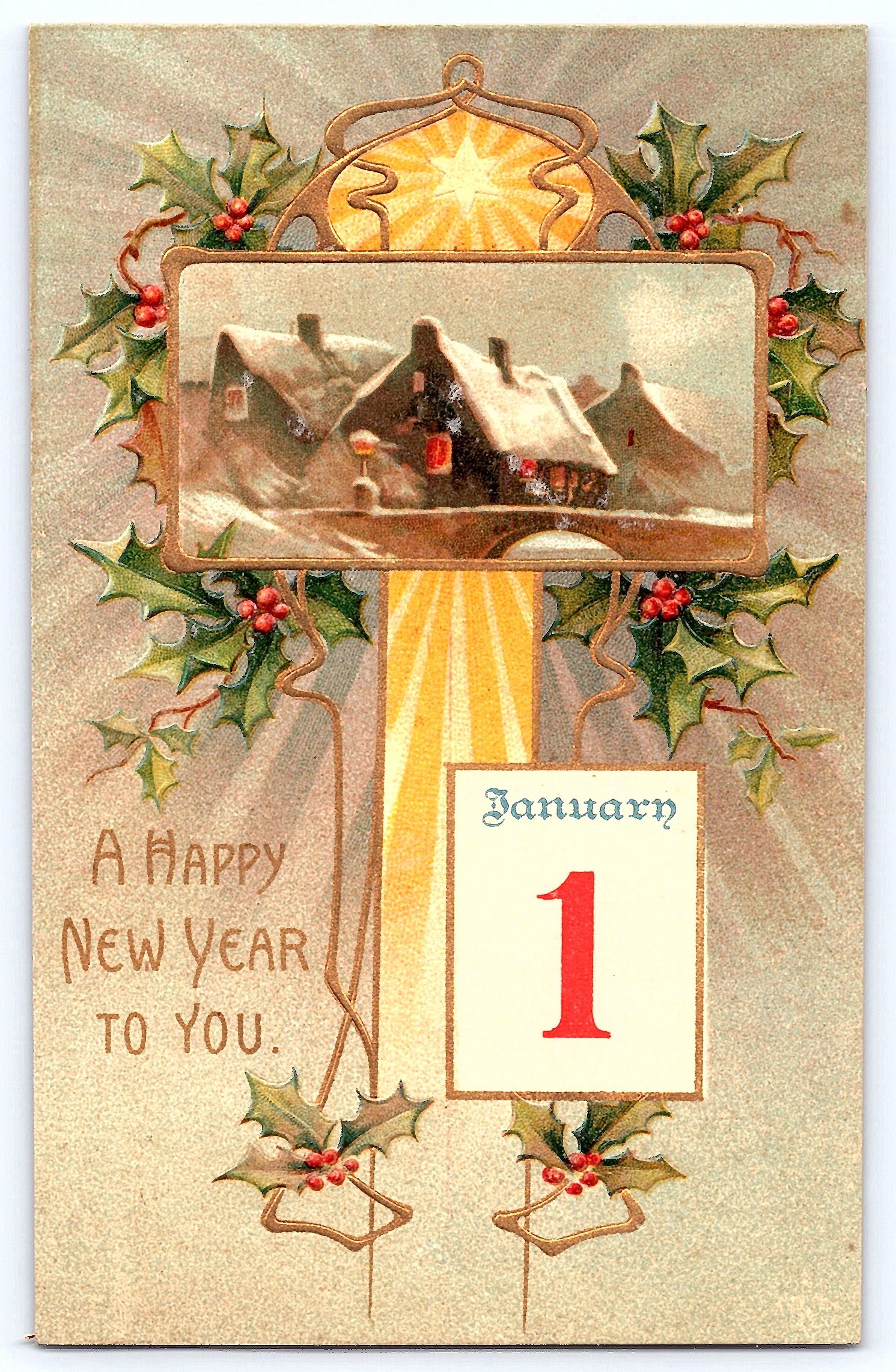 International Art Publishing Co., New Year Postcard, 1907, South Dakota - Front