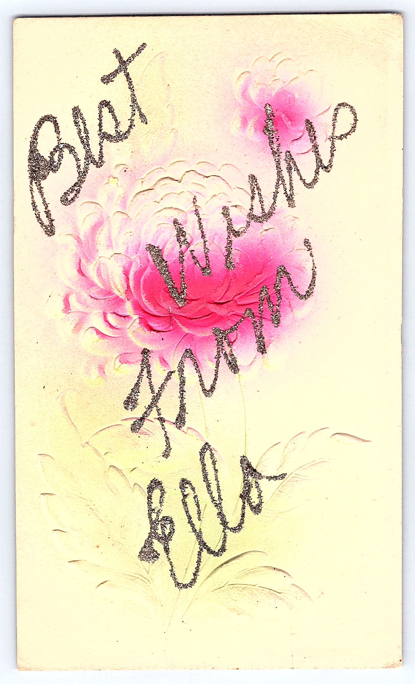 Embossed Floral Postcard, RPPC, Best Wishes from Ella, Early 1900s - Front