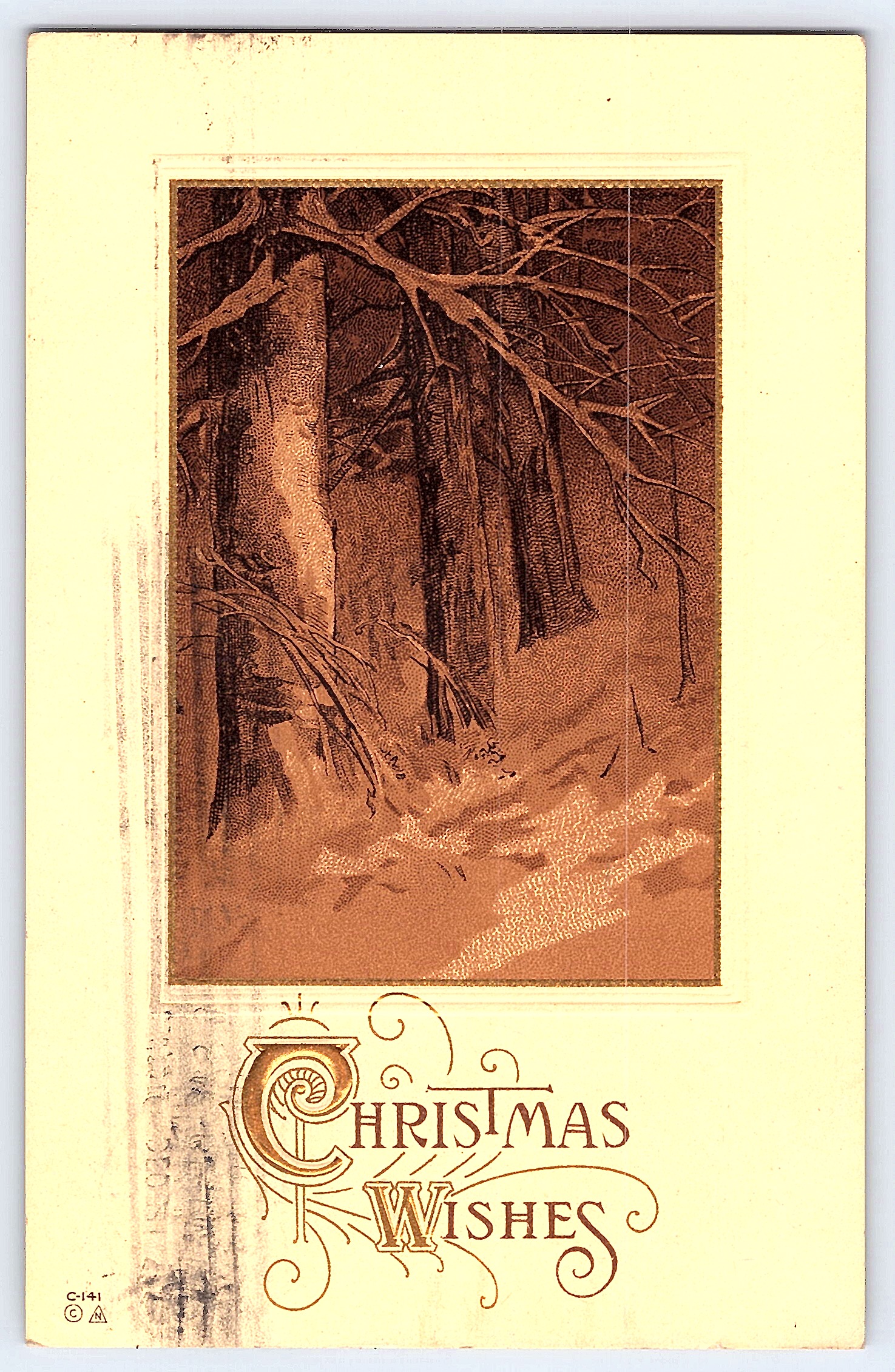 Christmas Wishes, Divided Back Postcard, Redfield SD, 1914 - Front