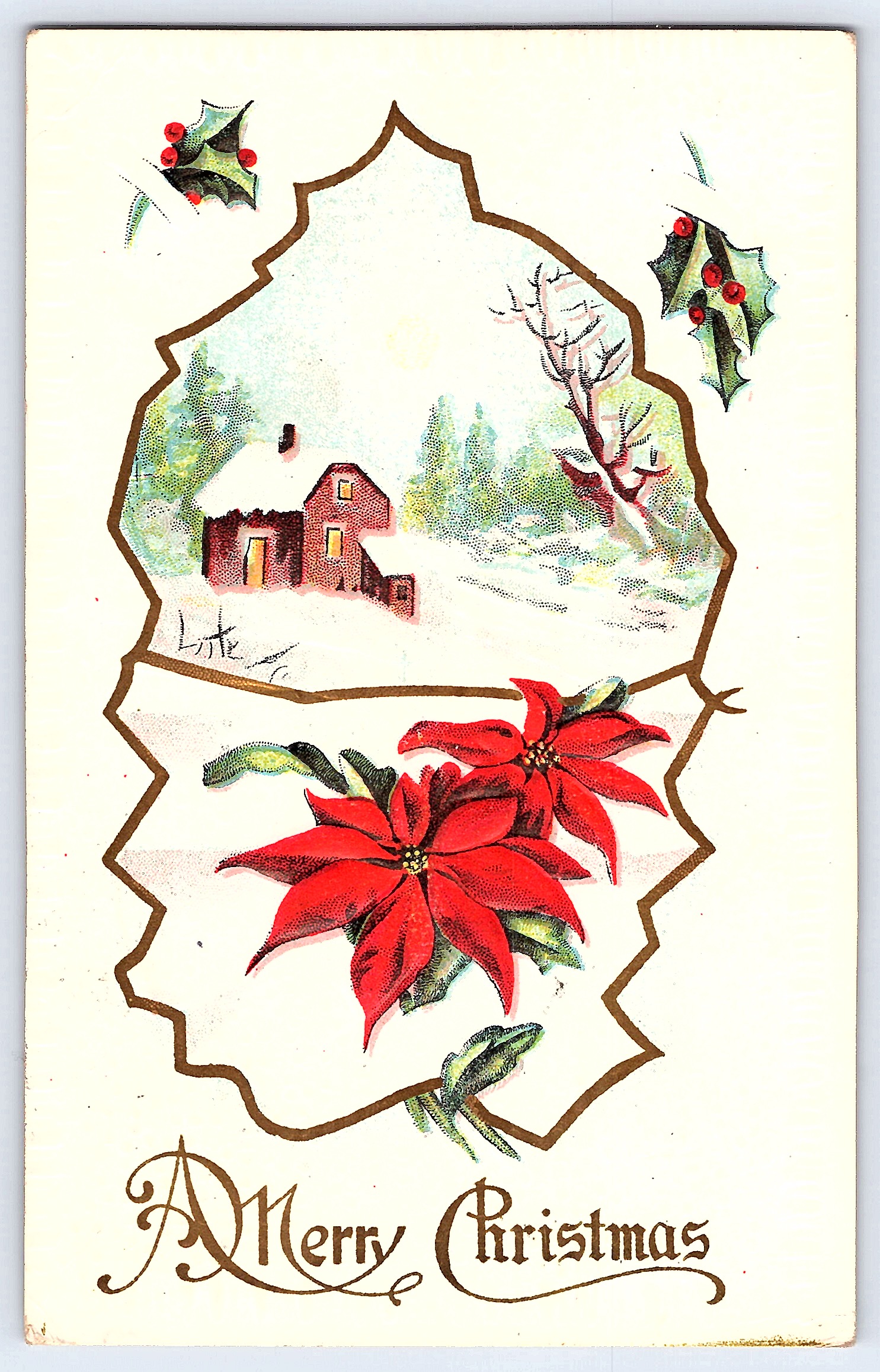 Merry Christmas Postcard, Divided Back, 1913, South Dakota - Front