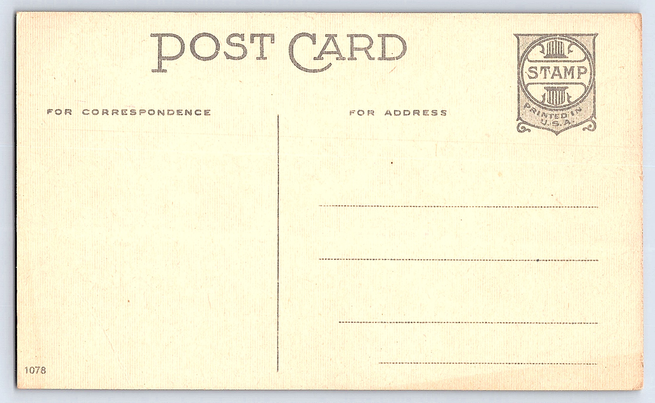 Linen Postcard, Roses Illustration, Early 20th Century - Back